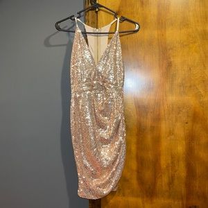 Rose gold sequence dress